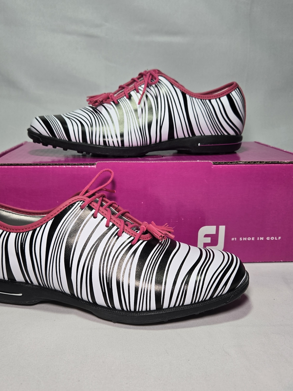 NEW FootJoy Tailored Collection Women's Golf Shoes Zebra SIZE 7M Leather